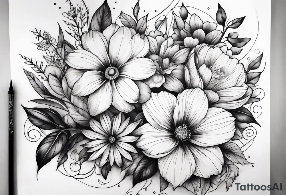 Floral sleeve tattoo idea
