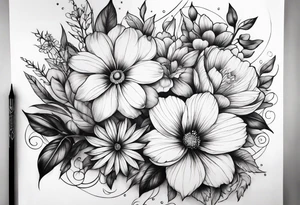 Floral sleeve tattoo idea