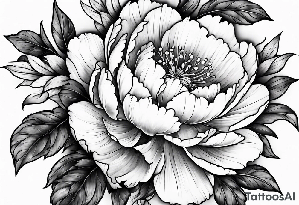 Celestial peonies tattoo idea