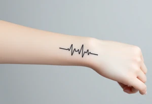 Powerful mental health play stop pause symbol tattoo heartbeat tattoo idea