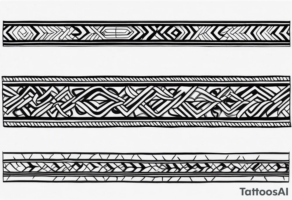 armband tattoo, masculine, narrow, horizontal with rope pattern tattoo idea