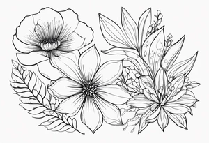 ocean flowers tattoo idea