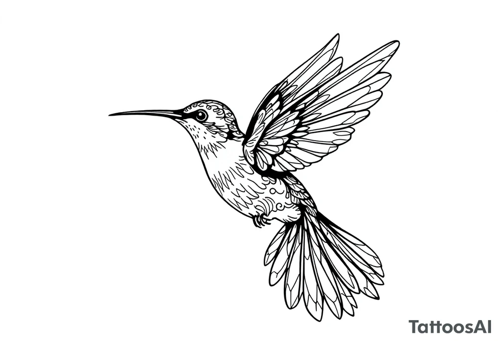Neo traditional hummingbird tattoo idea