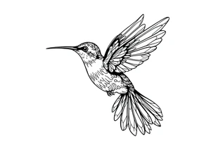 Neo traditional hummingbird tattoo idea