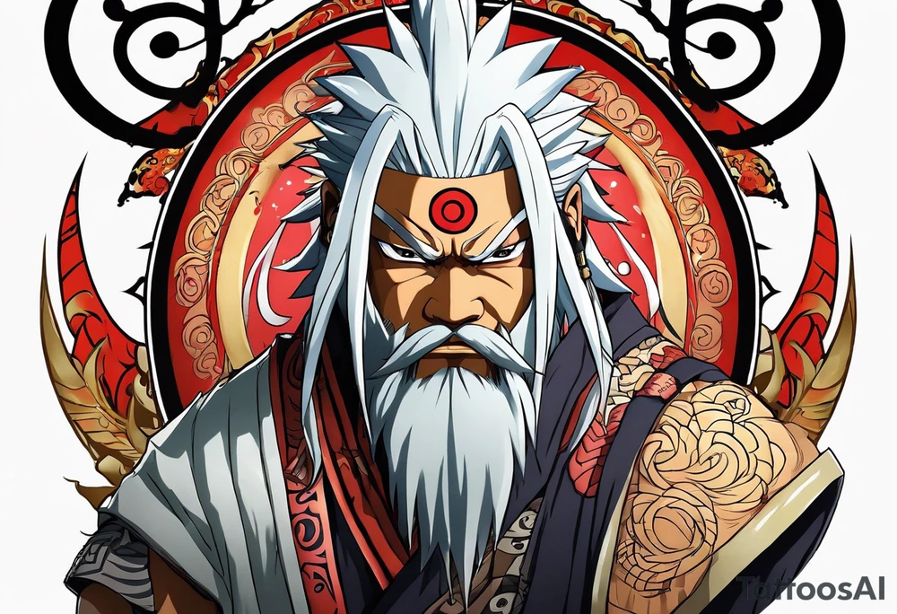 Jiraiya in Sage mode from the anime naruto tattoo idea