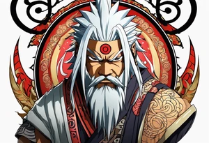 Jiraiya in Sage mode from the anime naruto tattoo idea