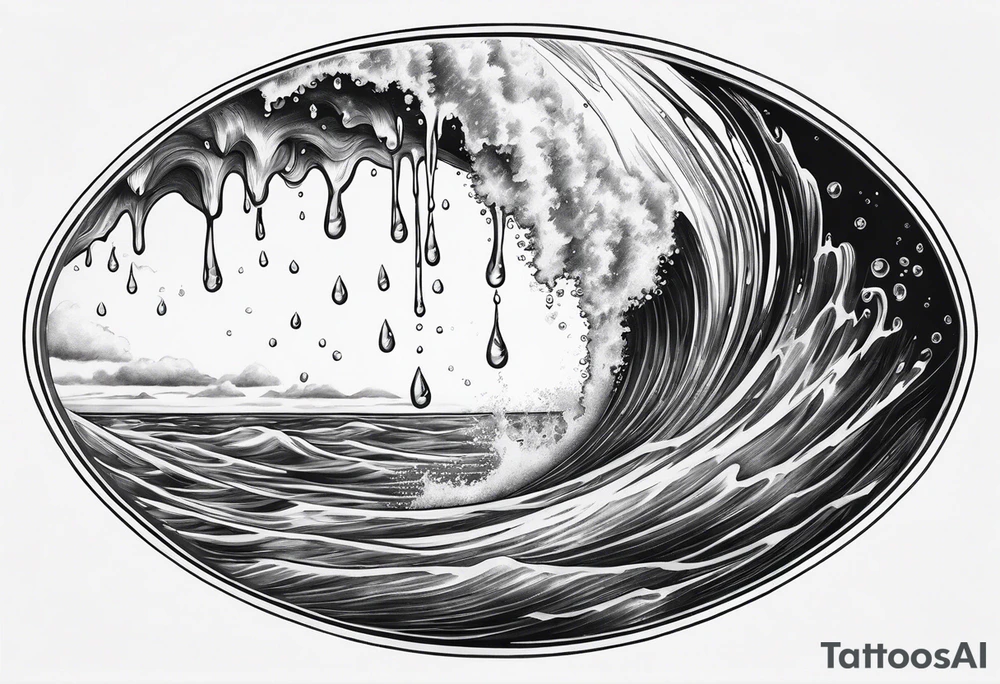 water drop falling into ocean tattoo idea
