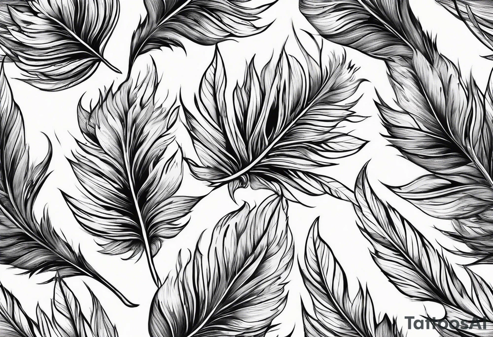 leaves that look like feathers tattoo idea