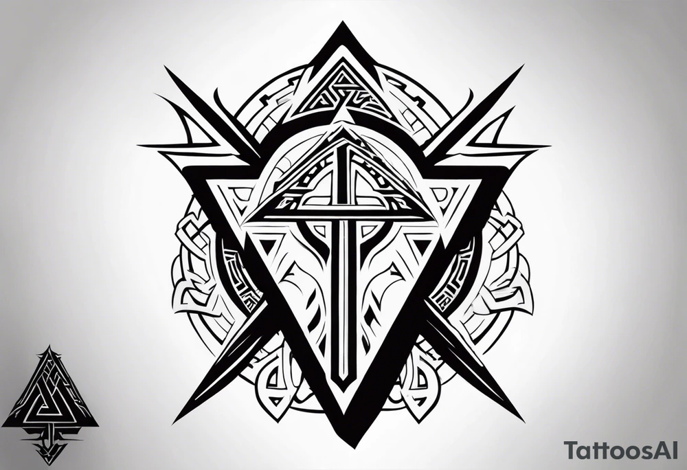 Valhalla sword shield valknut tattoo idea