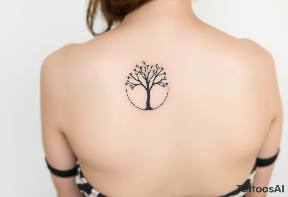 Small round tree for forearm tattoo idea