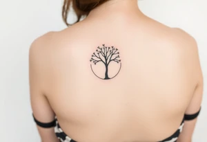 Small round tree for forearm tattoo idea