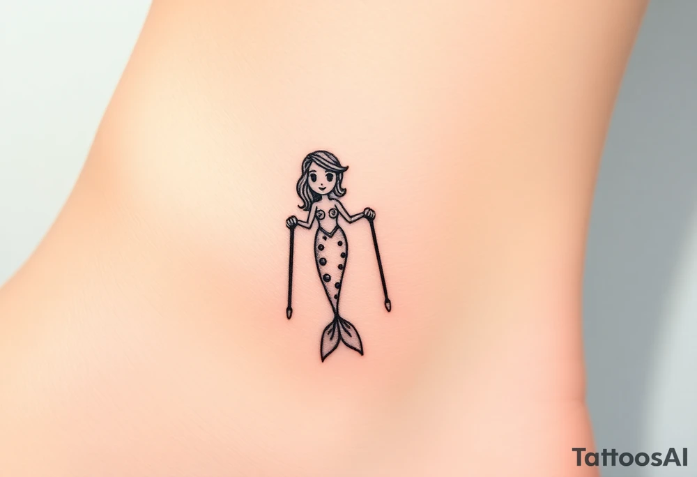Mermaid with crutches tattoo idea