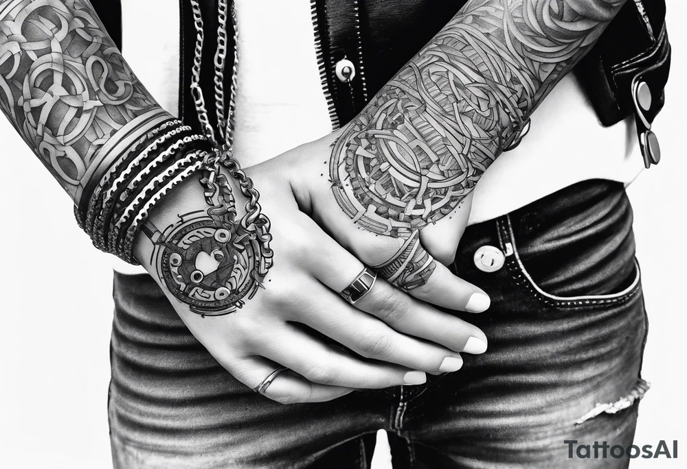 bicycle chain wrist tattoo idea