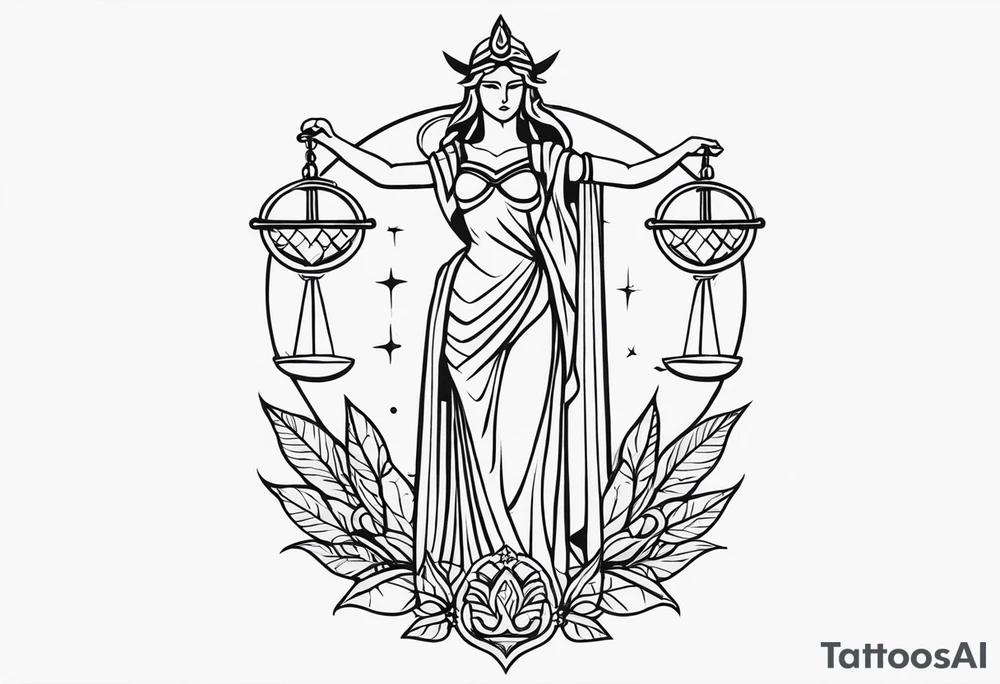 Forearm tattoo of the goddess Justicia tattoo idea