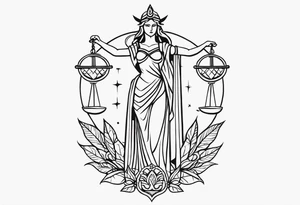 Forearm tattoo of the goddess Justicia tattoo idea