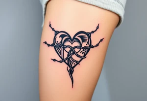 Heart wrapped in barb wire tattoo idea