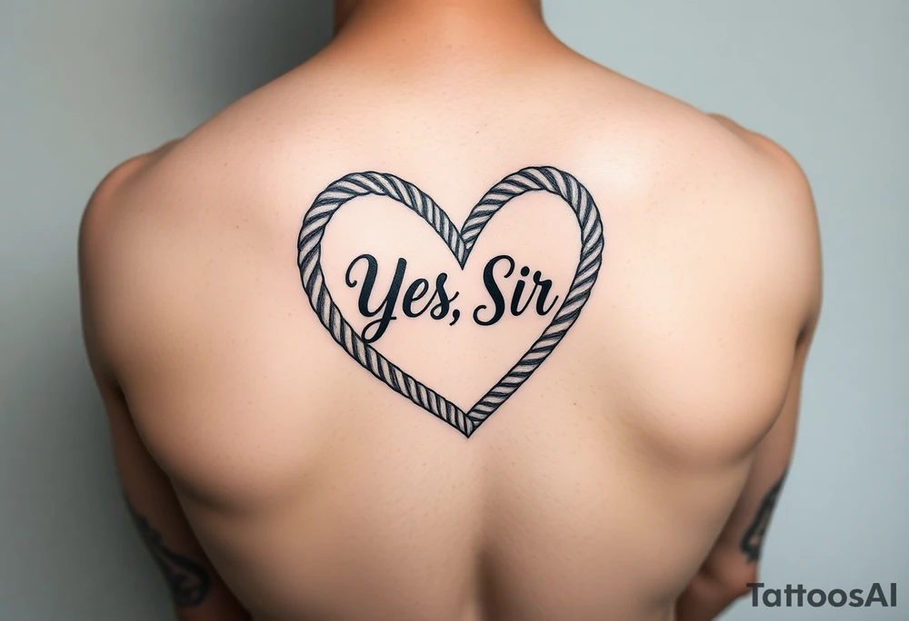 Yes, Sir in rope shaped heart tattoo idea