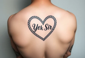 Yes, Sir in rope shaped heart tattoo idea