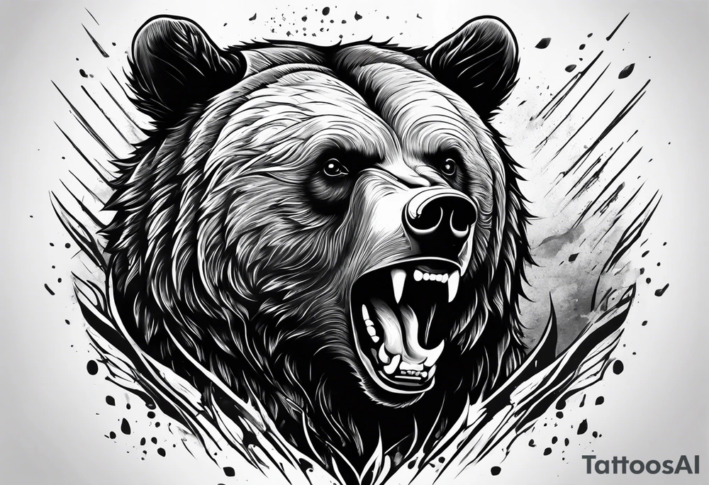 screaming bear tattoo idea