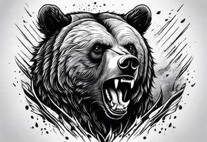 screaming bear tattoo idea