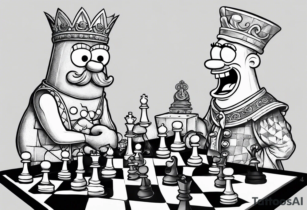 SpongeBob playing chess against Marcus Aurelius tattoo idea SpongeBob playing chess against Marcus Aurelius tattoo idea