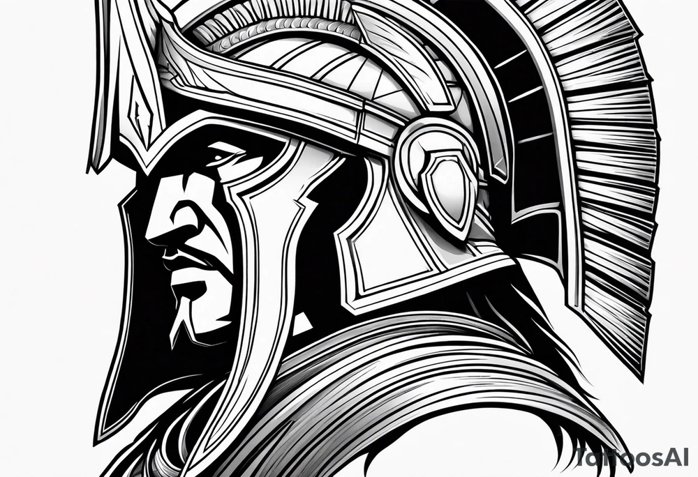 Spartan warrior helmet tattoo idea