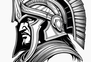 Spartan warrior helmet tattoo idea