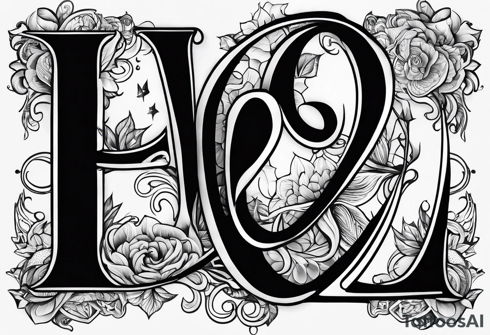 THE LETTERS "L O U E L" tattoo idea