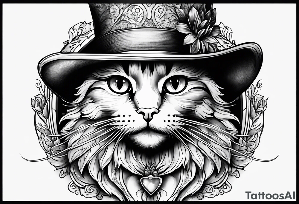 cat with a hat tattoo idea