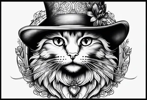 cat with a hat tattoo idea