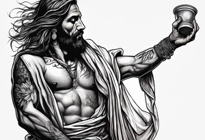 beggar reaching for Jesus Christ tattoo idea