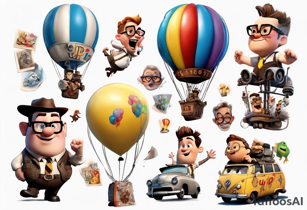 up! movie character tattoo idea