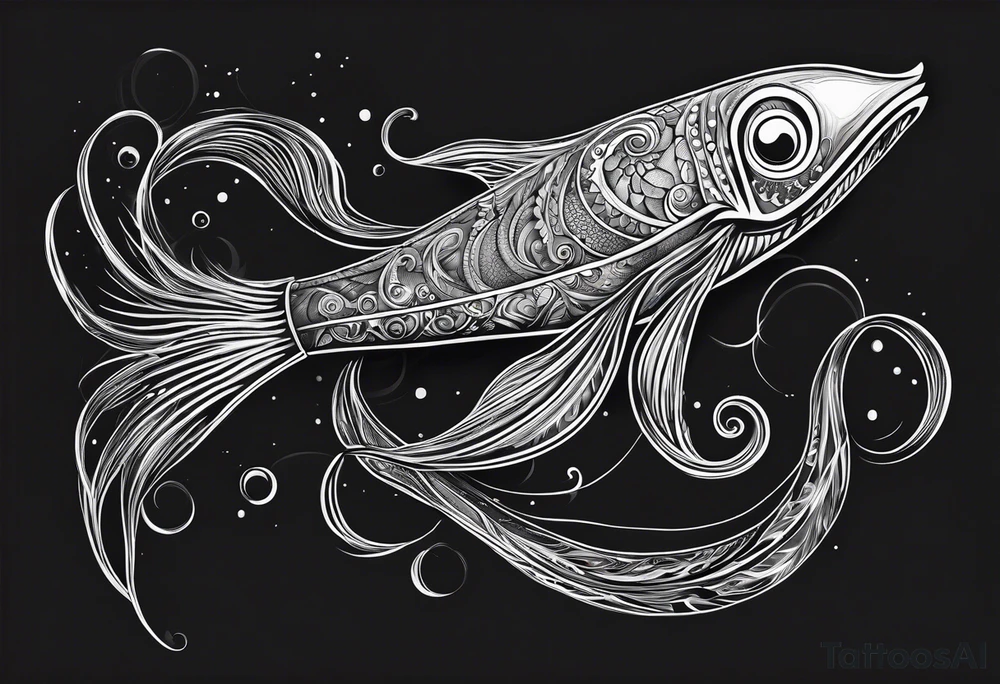 invisible squid in the dark tattoo idea