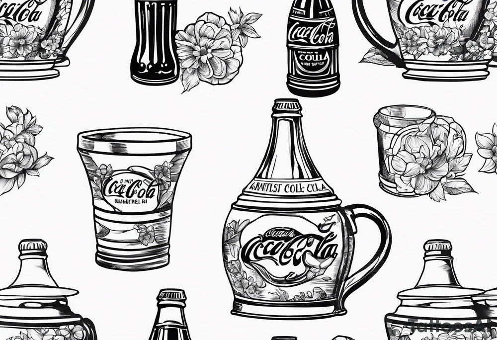 Antique Coca Cola lampshade on a lamp tattoo idea