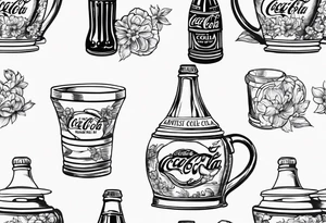 Antique Coca Cola lampshade on a lamp tattoo idea