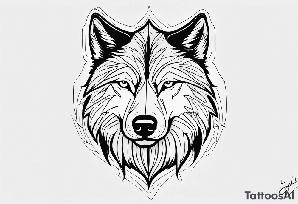 half left lone wolf face, lonely but wise tattoo idea