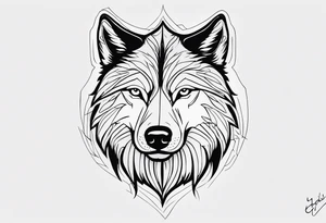half left lone wolf face, lonely but wise tattoo idea