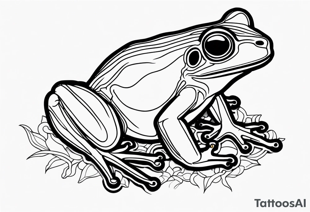 a psychedelic frog tattoo idea