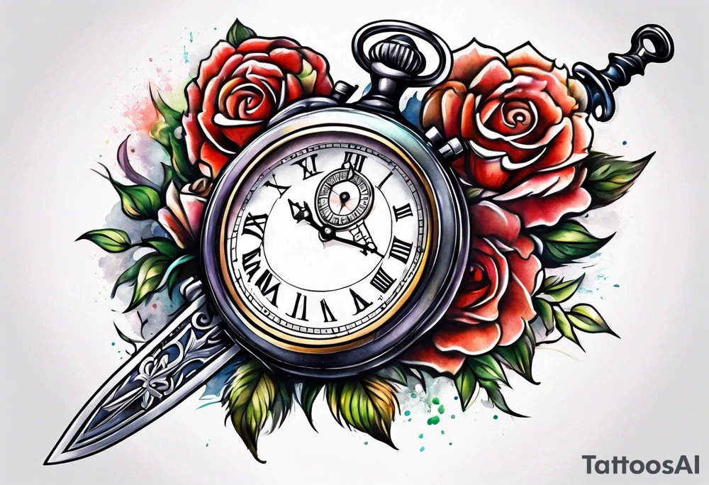 Stopwatch, sword tattoo idea