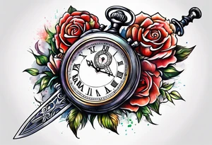 Stopwatch, sword tattoo idea