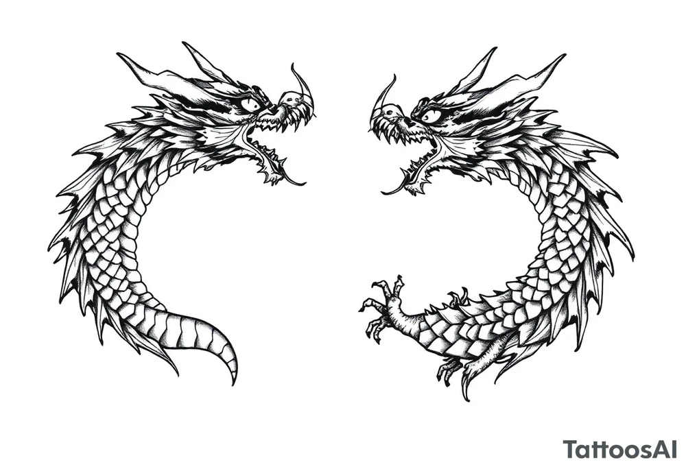 roaring dragons tattoo idea
