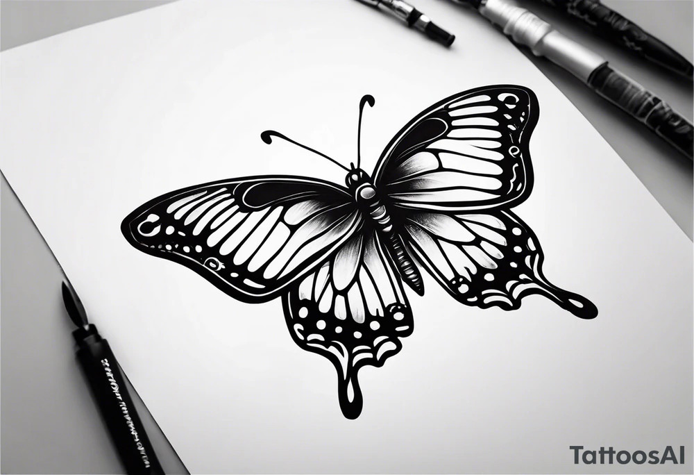 Simple Butterfly sternum tattoo tattoo idea