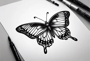Simple Butterfly sternum tattoo tattoo idea
