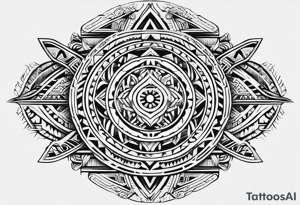Polynesian tribal pattern forearm tattoo idea