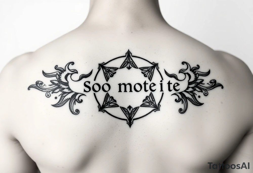 A abundance and protection symbol that says so mote it be tattoo idea