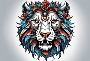 AI Tech, Lion, Horse, Dragon and Wolf, and they can be separate tattoo idea