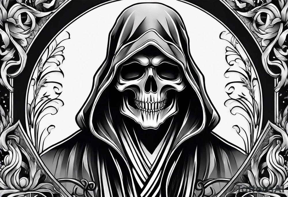 Grim reaper around forearm tattoo idea