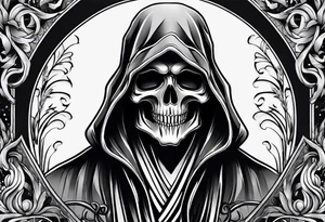 Grim reaper around forearm tattoo idea