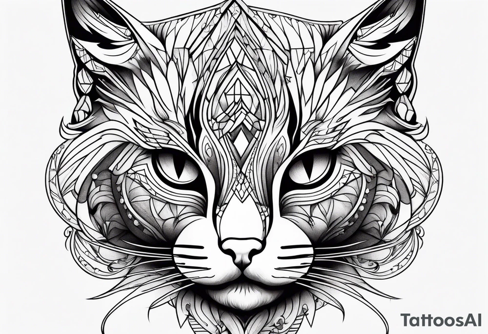 cat design tattoo idea