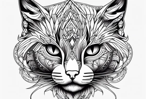 cat design tattoo idea